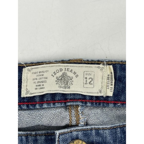Izod Jeans Modern Fit Boot Cut Hi-Rise Size 12 Women's Denim Flap Pockets - Picture 5 of 11